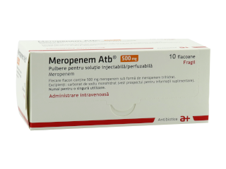Meropenem Atb 500mg pulbere pentru soluție injectabilă/perfuzabilă 500 mg pulbere pentru soluţie injectabilă/perfuzabilă