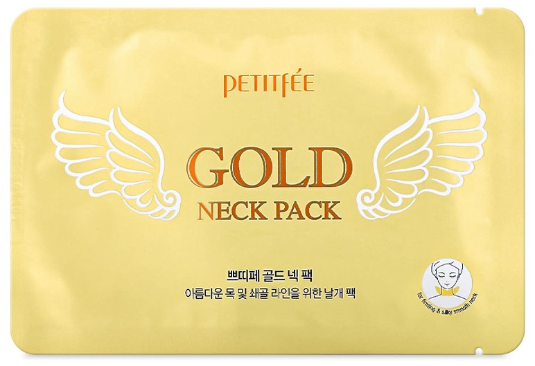 Masca pentru zona Gatului PETITFEE HYDROGEL ANGEL WINGS Gold Neck Pack