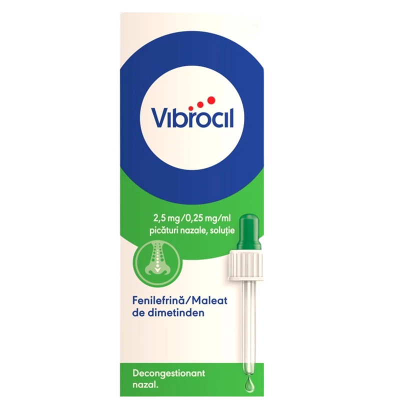 Vibrocil 2,5 mg/0,25 mg/ml spray nazal, soluție 2,5 mg/0,25 mg/ml / 15 ml spray nazal, soluţie