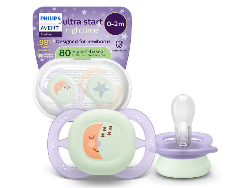 Philips Avent Ultra Nighttine Start Suzete din silicon 0-2m 2 buc SCF