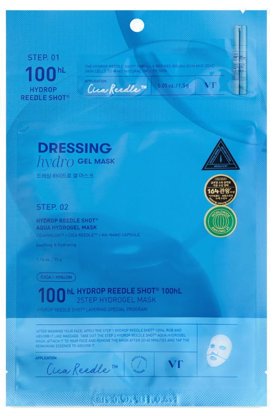 Mască din hidrogel cu microace Vt Cosmetics, Hydrop Reedle Shot 100HL 2Step Hydrogel Mask