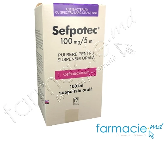 Sefpotec 100 mg/5 ml / 100 ml pulbere pentru suspensie orală
