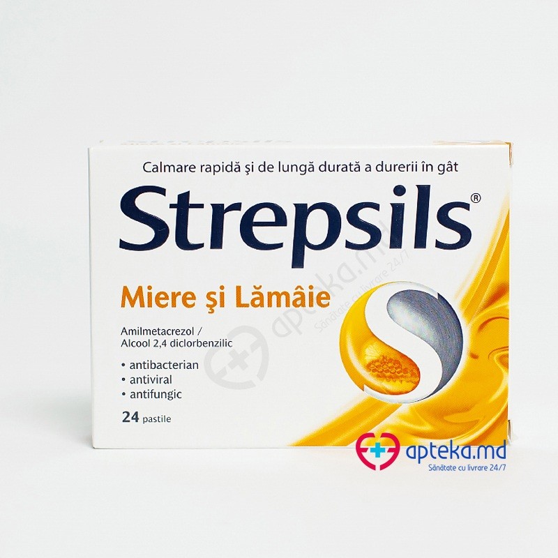 Strepsils Miere şi Lămâie 0,6 mg/1,2 mg pastile