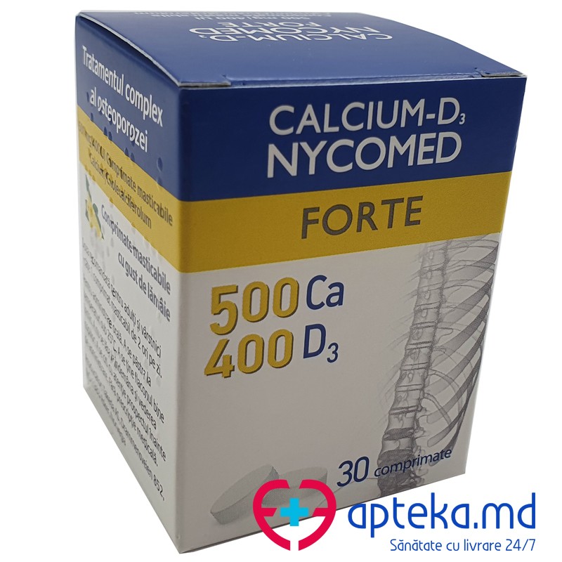 Calcium-D3 Nycomed Forte 500 mg/400 UI comprimate masticabile