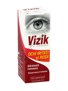 Vizik ochi iritați și roșii picături oftalmice 10 мл