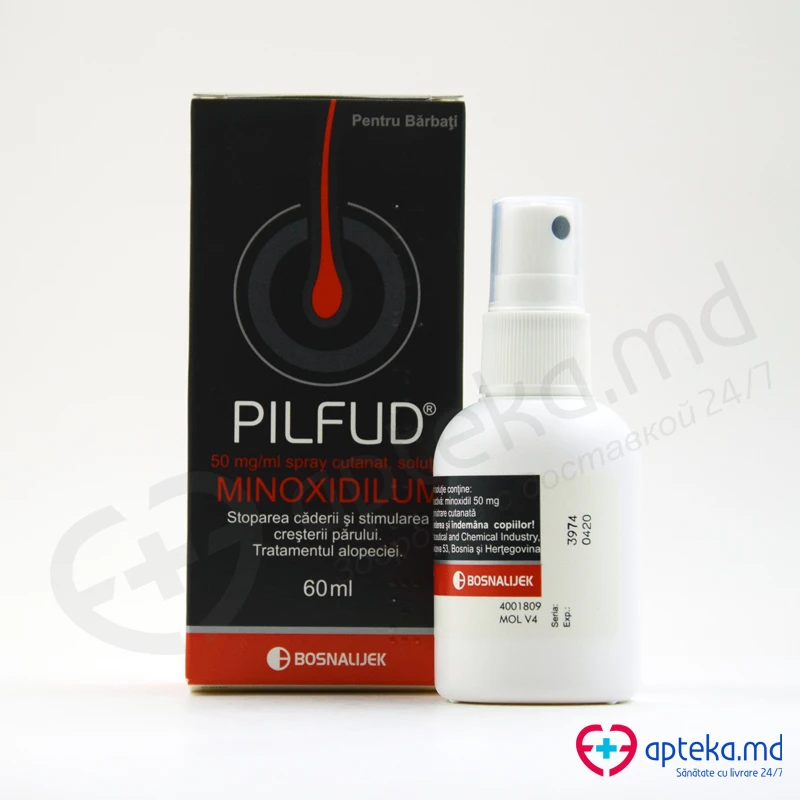 Pilfud 50 mg/ml / 60 ml spray cutanat, soluţie