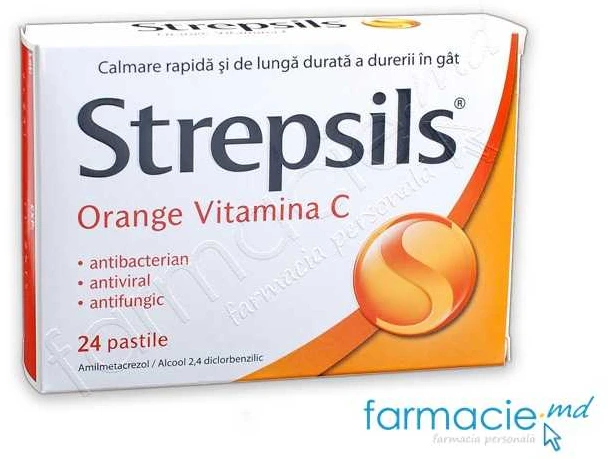 Strepsils Orange Vitamina C Combinatie pastile