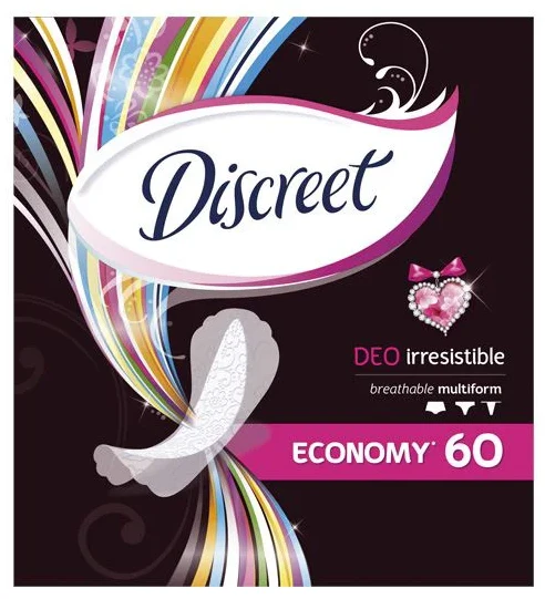 Absorbante zilnice Discreet Deo Irresistible, 60 buc.