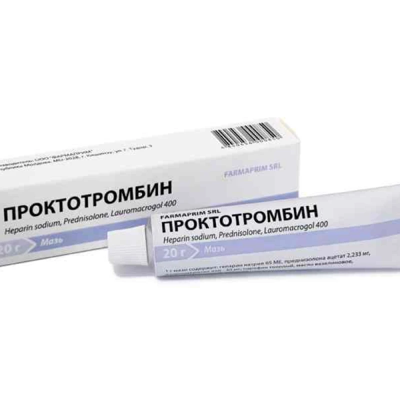 Proctotrombin 65 UI/2,233 mg/30 mg/g / 20 g unguent