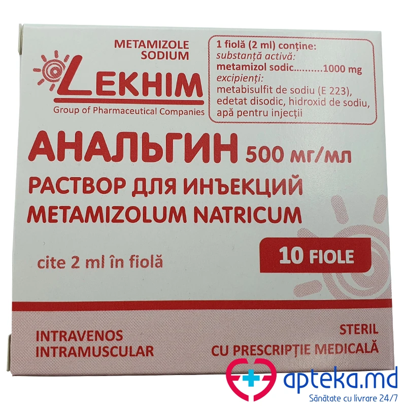 Analgin-BP 500 mg/ml / 2 ml soluţie injectabilă