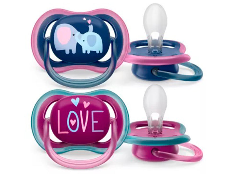 Philips Avent Ultra Air Suzeta din silicon Girl 18m+ 2 buc SCF349/22