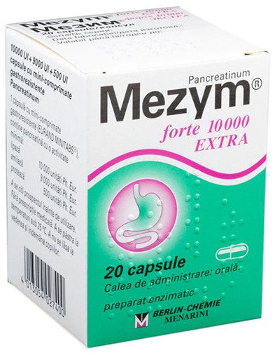 Mezym forte 10000 EXTRA 10000 UI/9000 UI/500 UI capsule cu mini-comprimate gastrorezistente