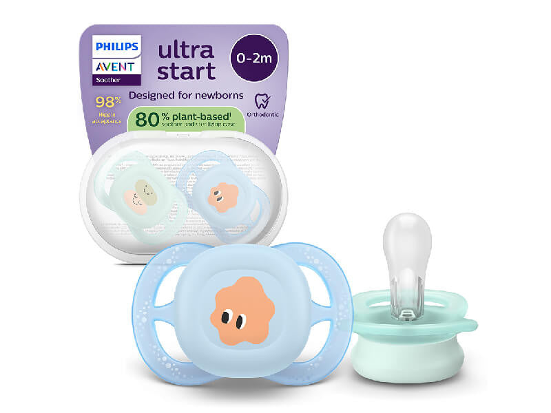 Philips Avent Ultra Start Suzete din silicon 0-2m 2 buc verde-albastr