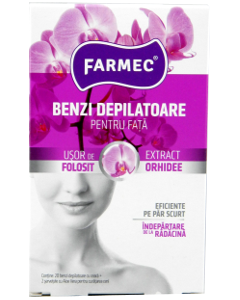 Farmec benzi depilatoare p/u fata extract de orhidee 20 benzi 1 comp