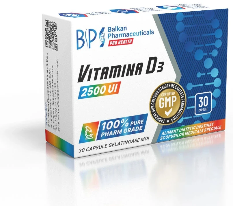 Balkan Pharmaceuticals Vitamina D3-BP 2500UI caps.moi N30