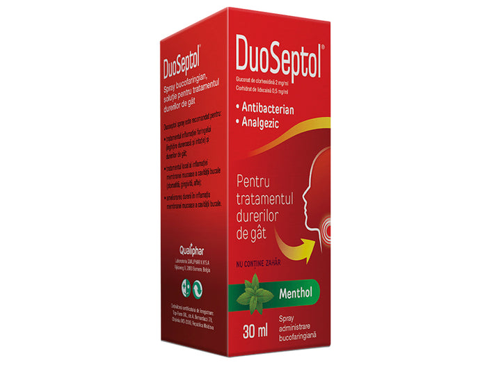 Duoseptol Menthol 2 mg/0,5 mg/ml / 30 ml spray bucofaringian, soluţie