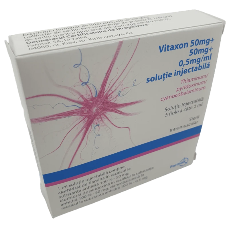 Vitaxon 0,5 mg/50 mg/50 mg/ml / 2 ml soluţie injectabilă