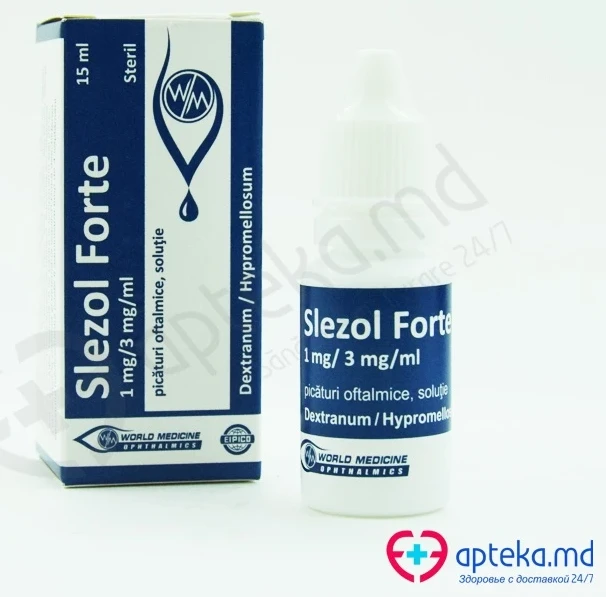 Slezol Forte 1 mg/3 mg/ml / 15 ml picături oftalmice, soluţie