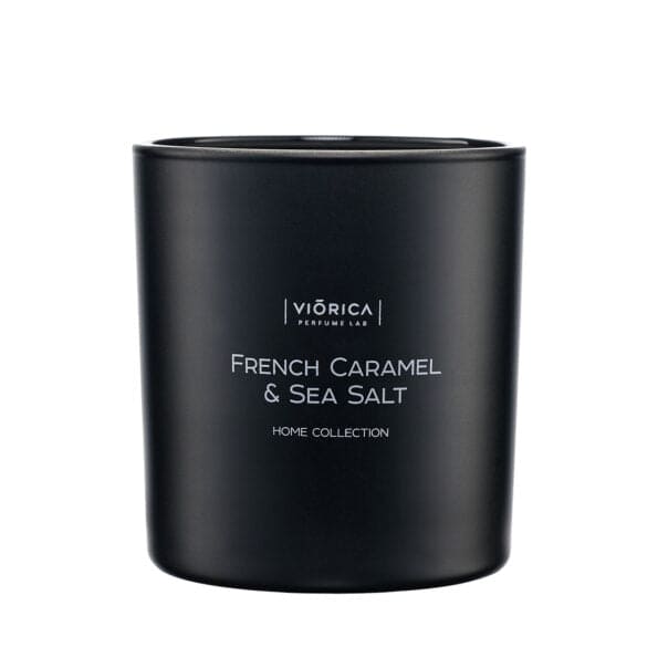 Viorica lumânare-parfumată-din-ceară-de-soia-caramelă-franceză-sare-