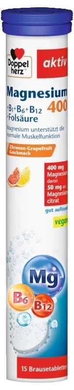 Doppelherz Magneziu+B+Folic 375 mg N15 efervescent