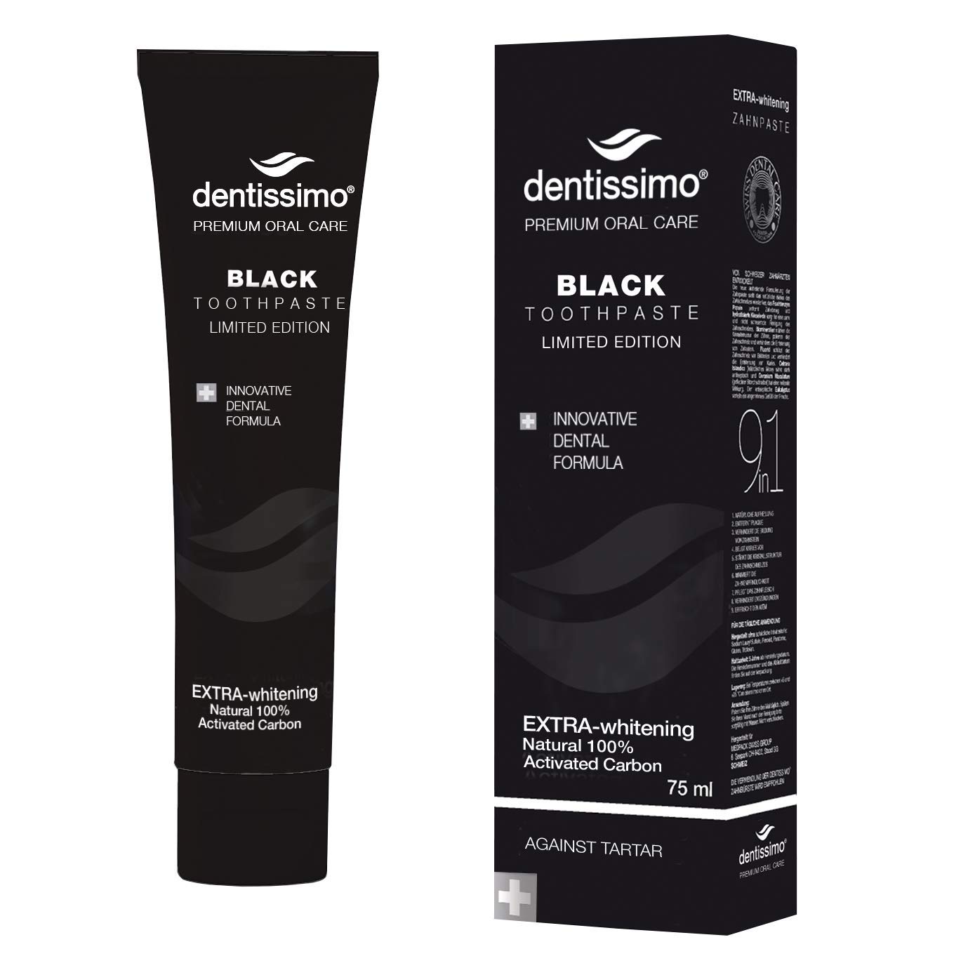 Pasta de dinti Dentissimo Black Extra Whitening, 75 ml