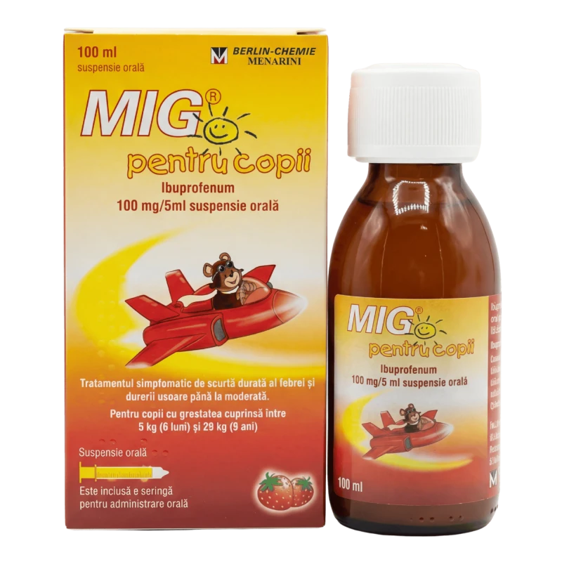 MIG pentru copii 20 mg/ml / 100 ml suspensie orală