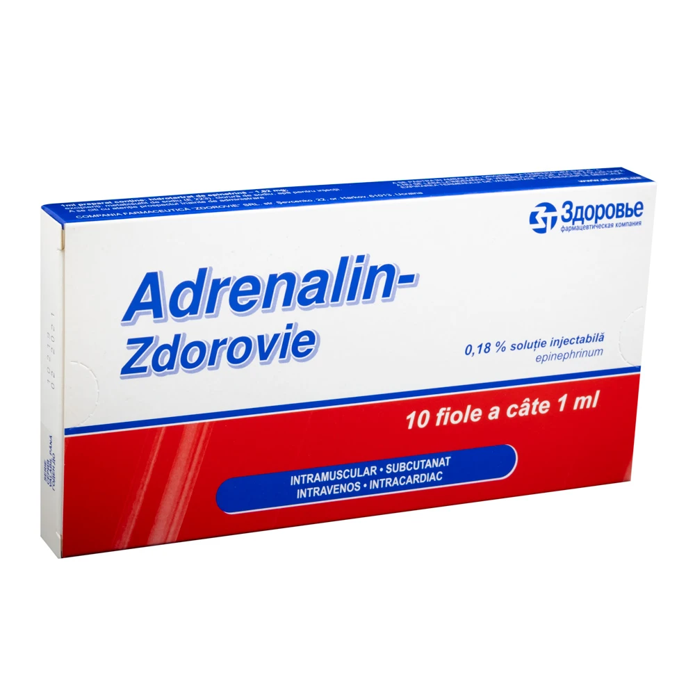 Adrenalin-Zdorovie 1.82 mg/ml / 1 ml soluţie injectabilă