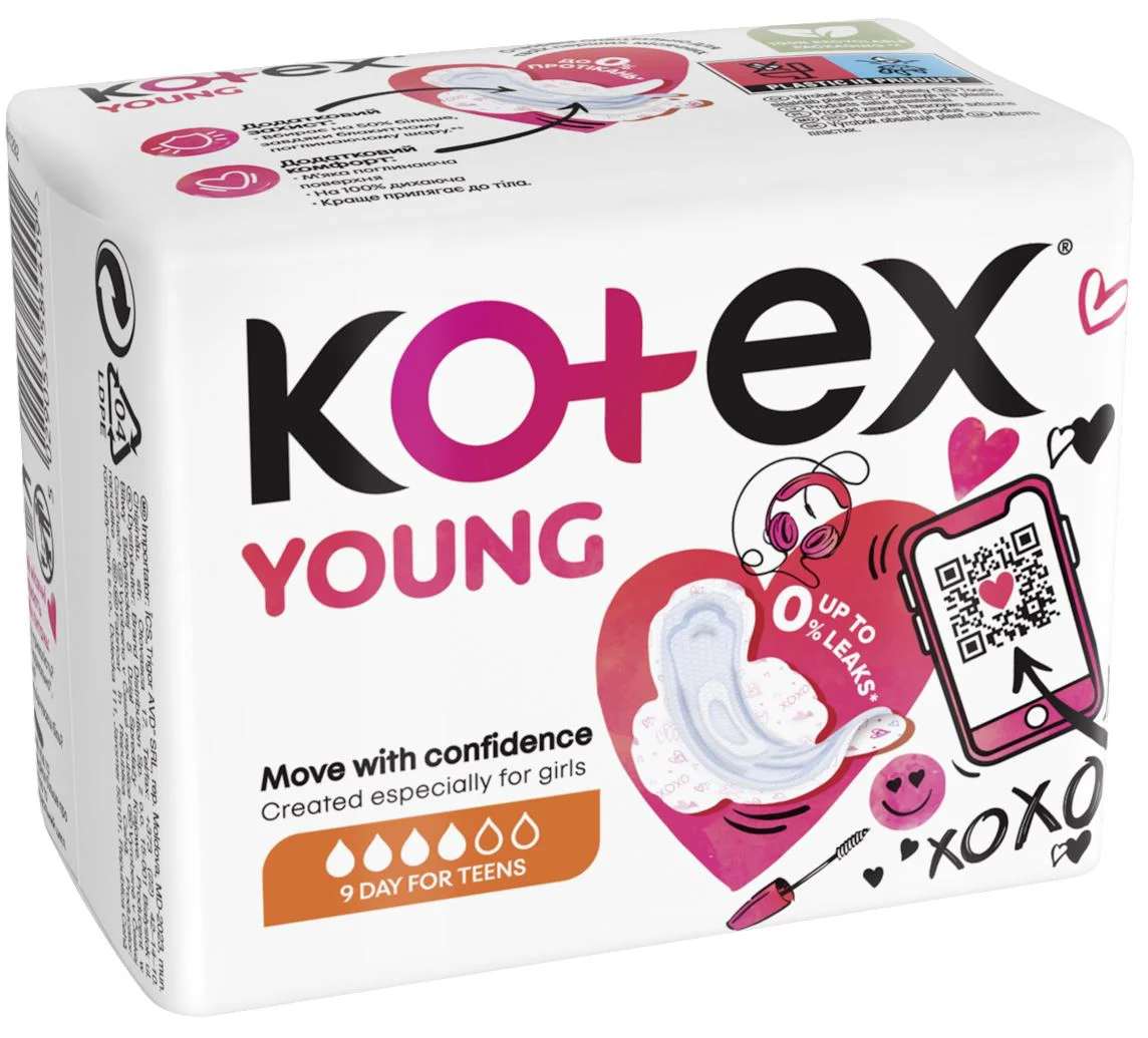 Absorbante Kotex Young Day, 9 buc.